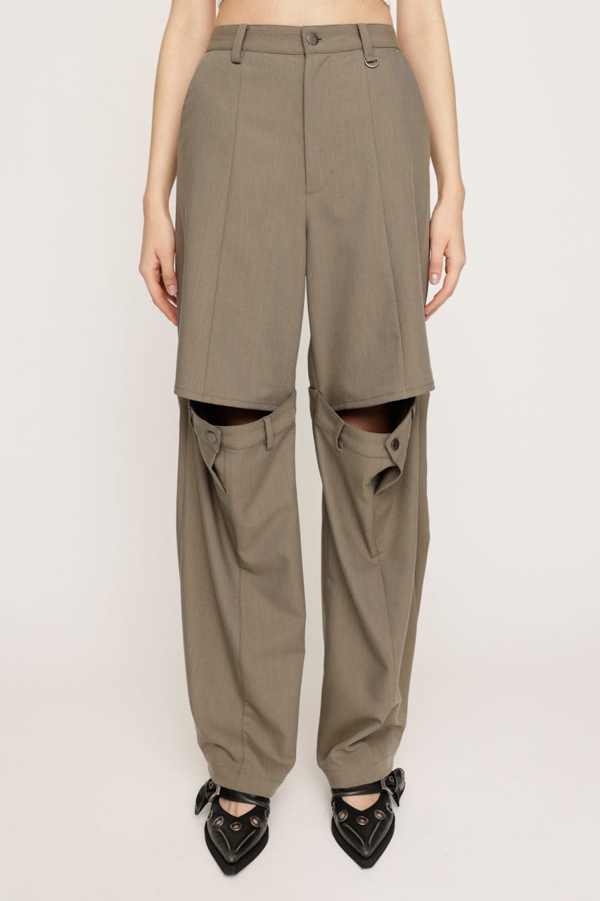 CUT OUT REMAKE STRAIGHT パンツ GREIGE 2