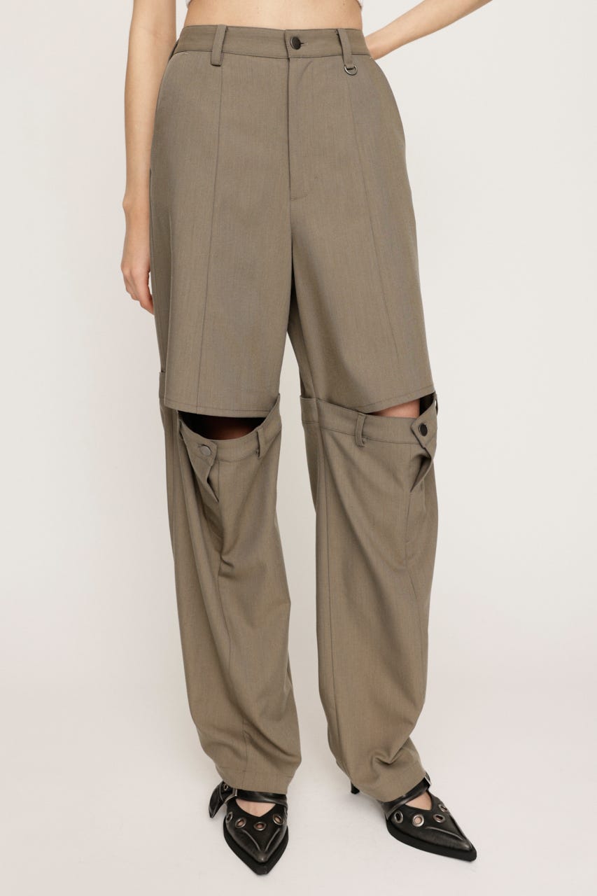 CUT OUT REMAKE STRAIGHT パンツ GREIGE 2