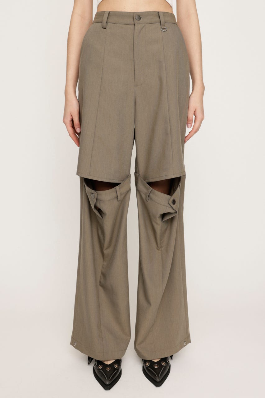 CUT OUT REMAKE STRAIGHT パンツ GREIGE 2