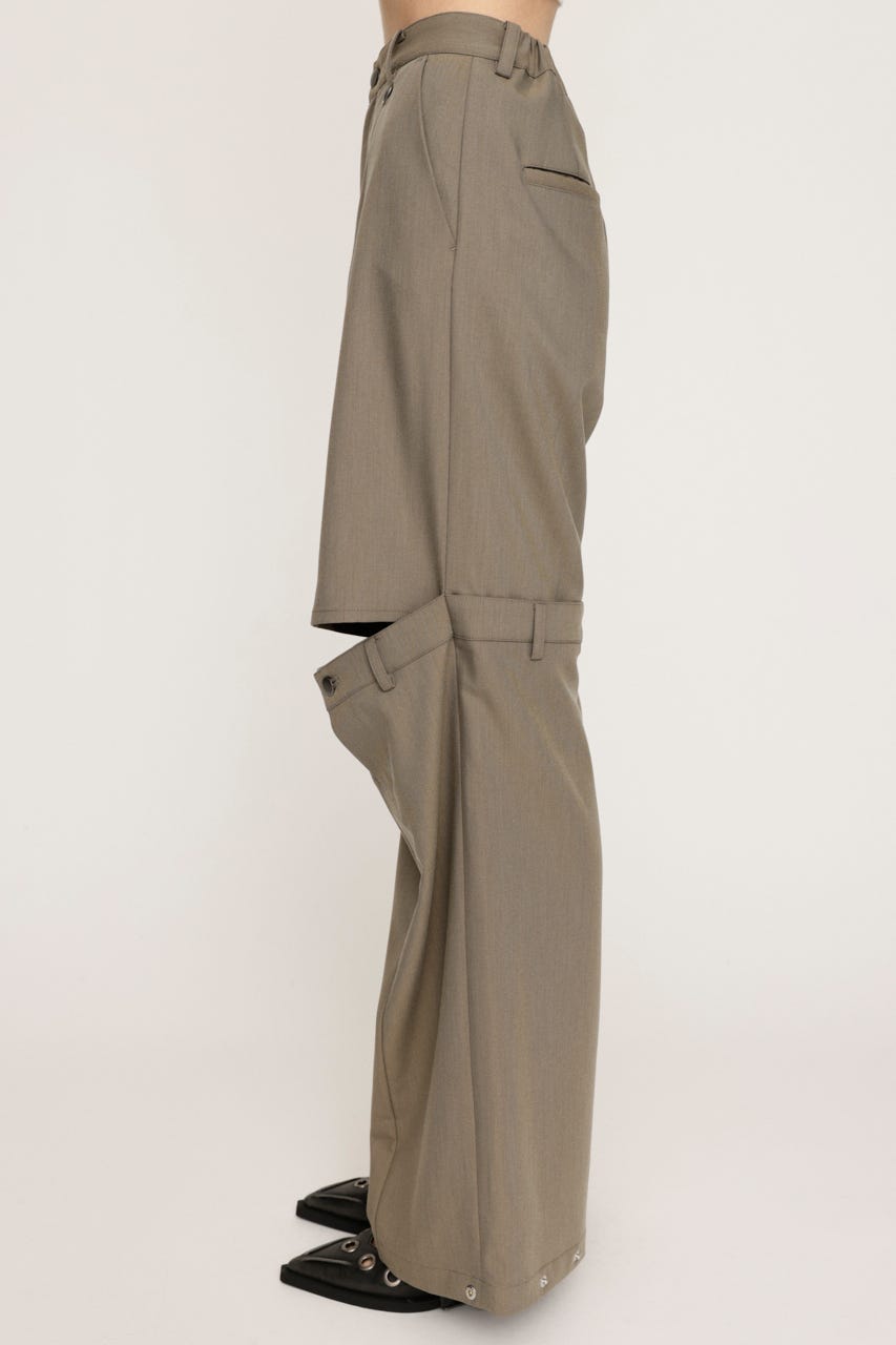 CUT OUT REMAKE STRAIGHT パンツ GREIGE 2