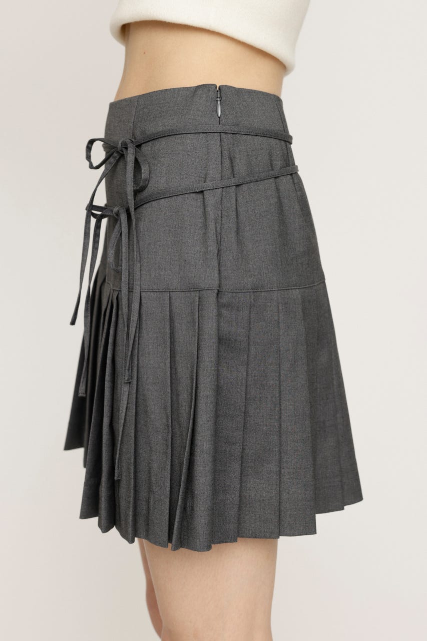 DOUBLE RIBBON PLEATS スカート T.GRY 0