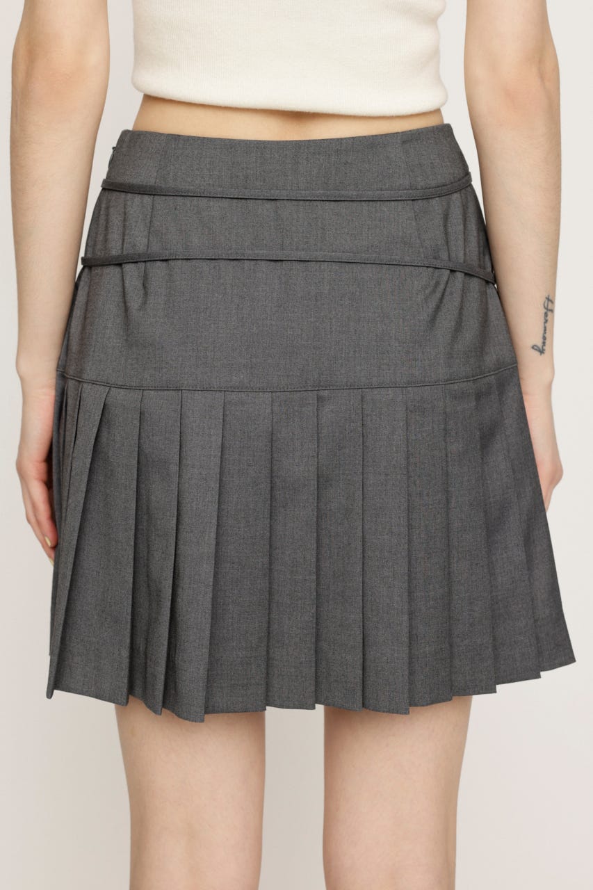 DOUBLE RIBBON PLEATS スカート T.GRY 0