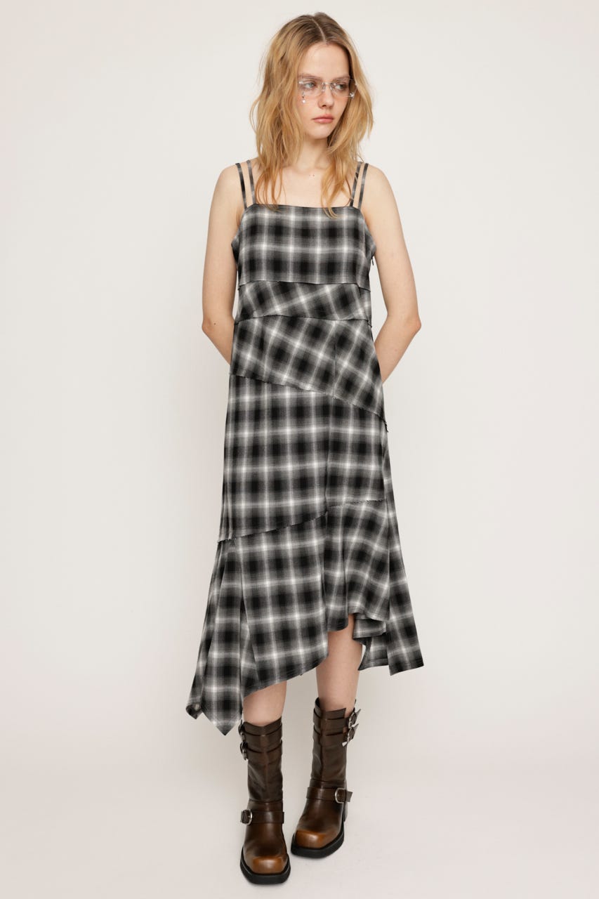 SLY | ASYMMETRY HEM CHECK ワンピース (ワンピース(ミニ・ミディアム