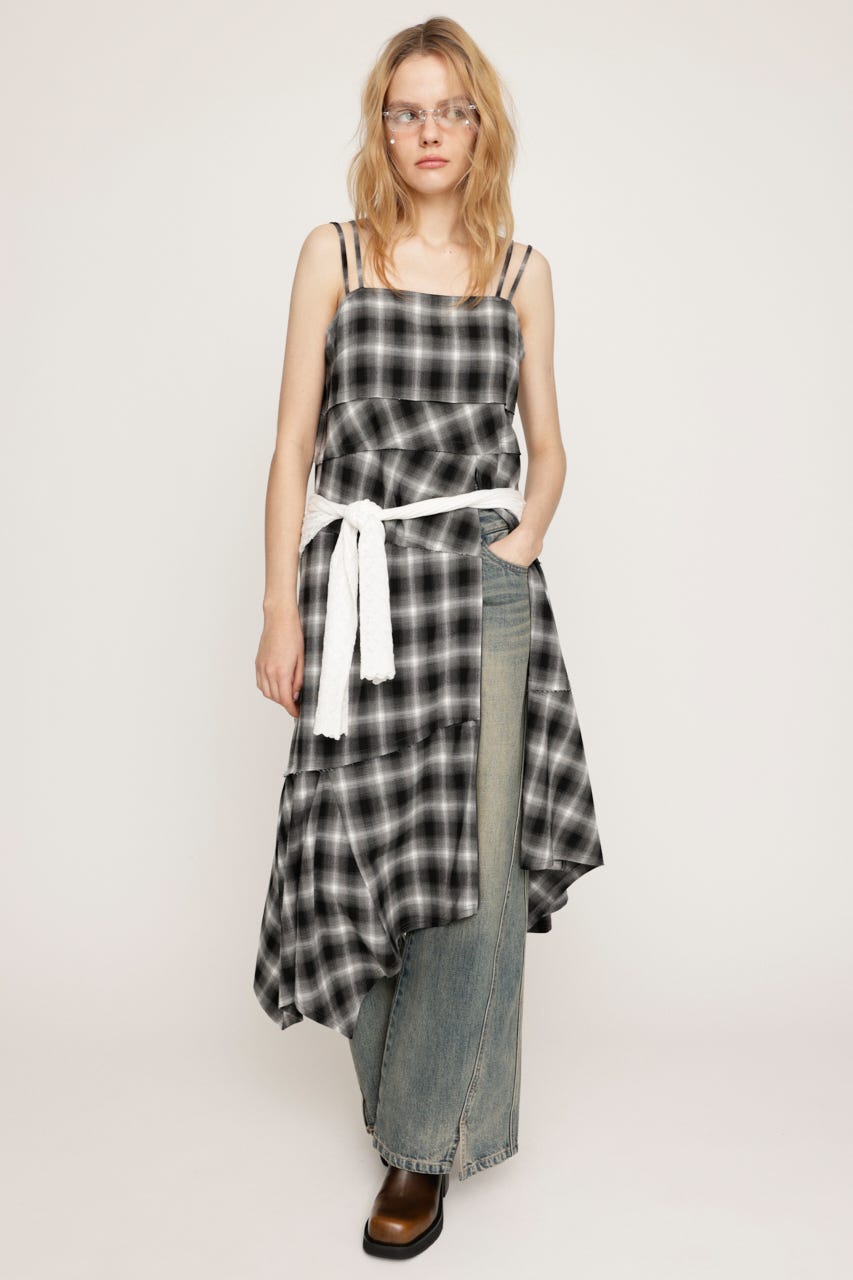 SLY | ASYMMETRY HEM CHECK ワンピース (ワンピース(ミニ・ミディアム