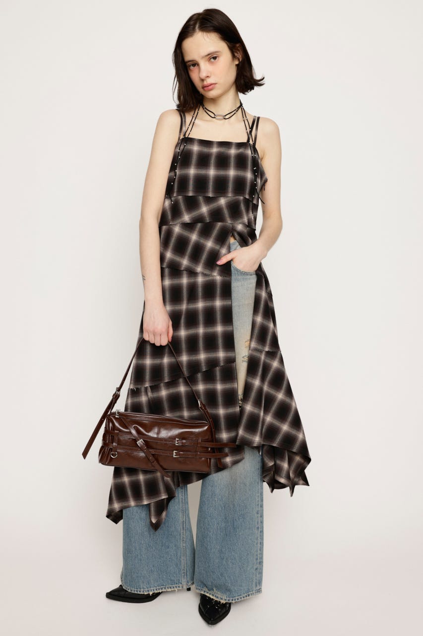 SLY | ASYMMETRY HEM CHECK ワンピース (ワンピース(ミニ・ミディアム