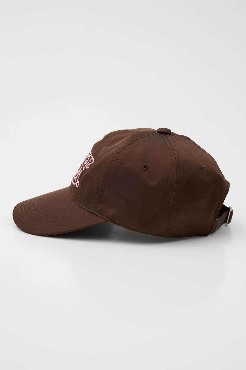 FRONT LOGO SATIN キャップ BRN FREE