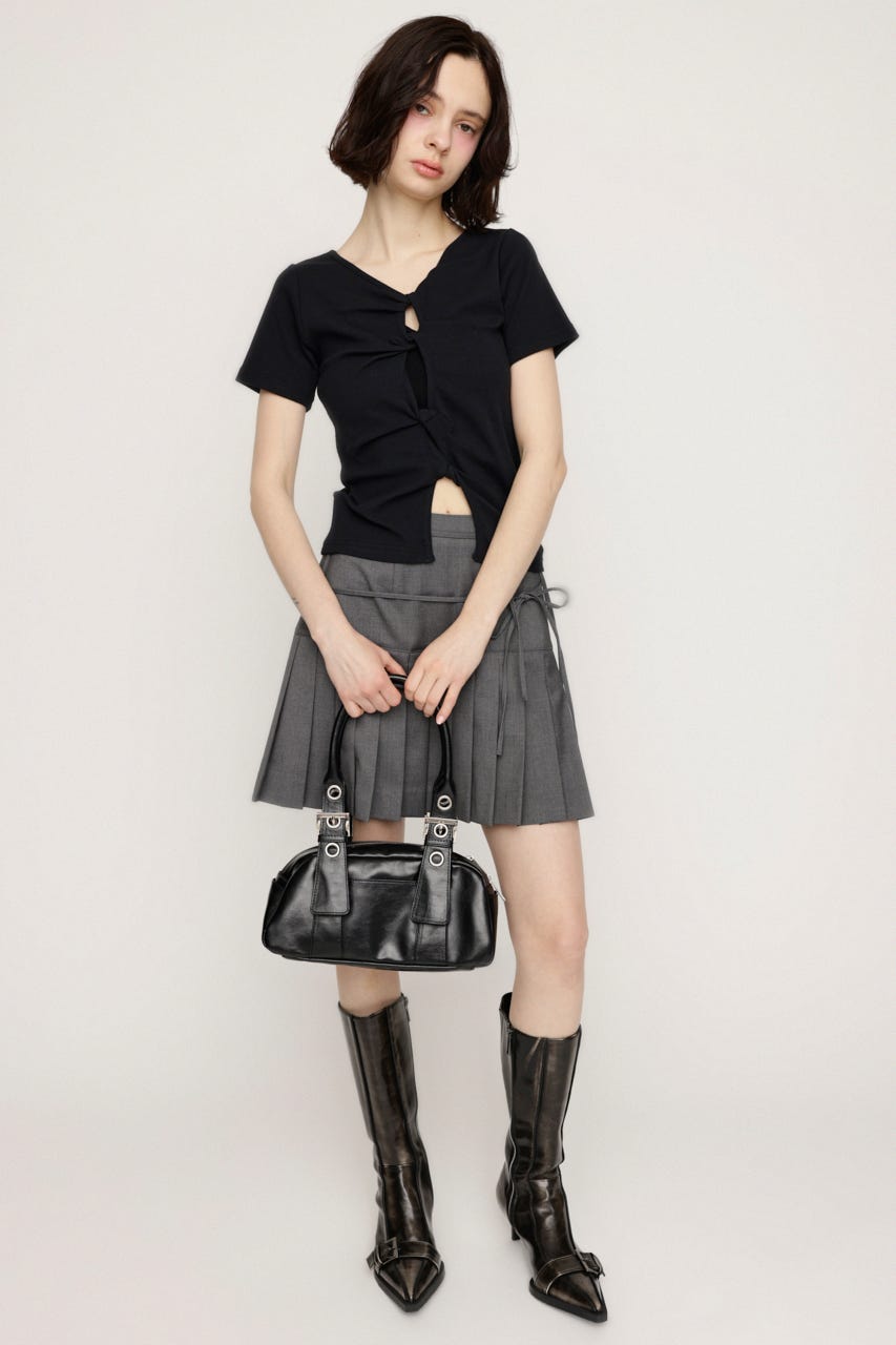 2WAY HOLE CUT トップス BLK FREE