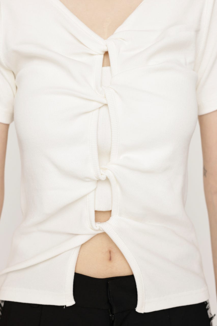 2WAY HOLE CUT トップス O/WHT FREE
