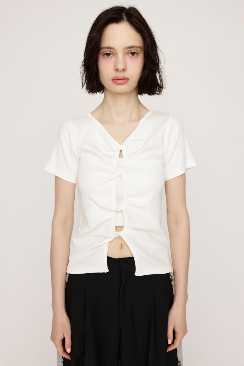 SLY | 2WAY HOLE CUT トップス (Tシャツ・カットソー(半袖) ) |SHEL