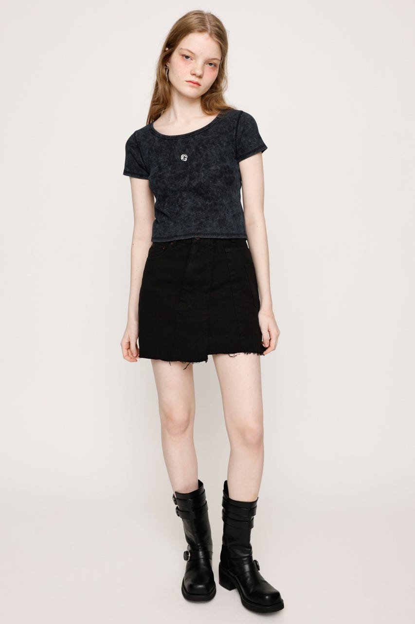 黒トップス収縮性ありKaya SLY | SHIRRING CUT トップス (Tシャツ・カットソー(半袖