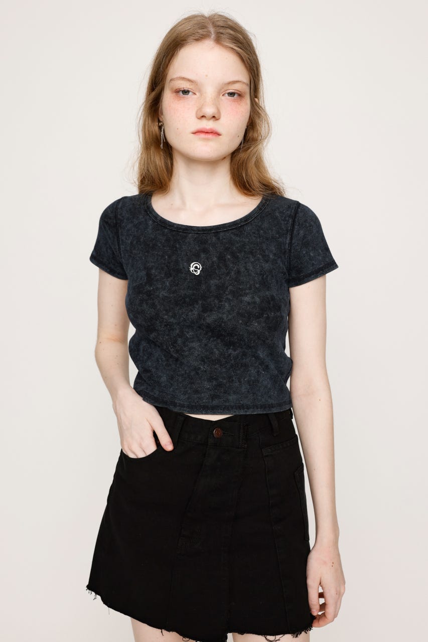 SLY | AGING LOGO CUT トップス (Tシャツ・カットソー(半袖