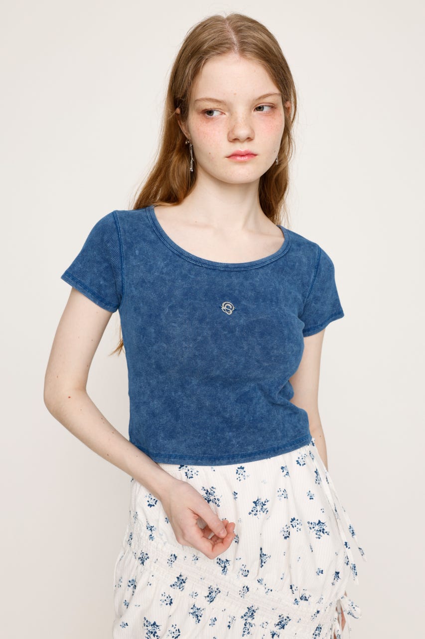 SLY | AGING LOGO CUT トップス (Tシャツ・カットソー(半袖