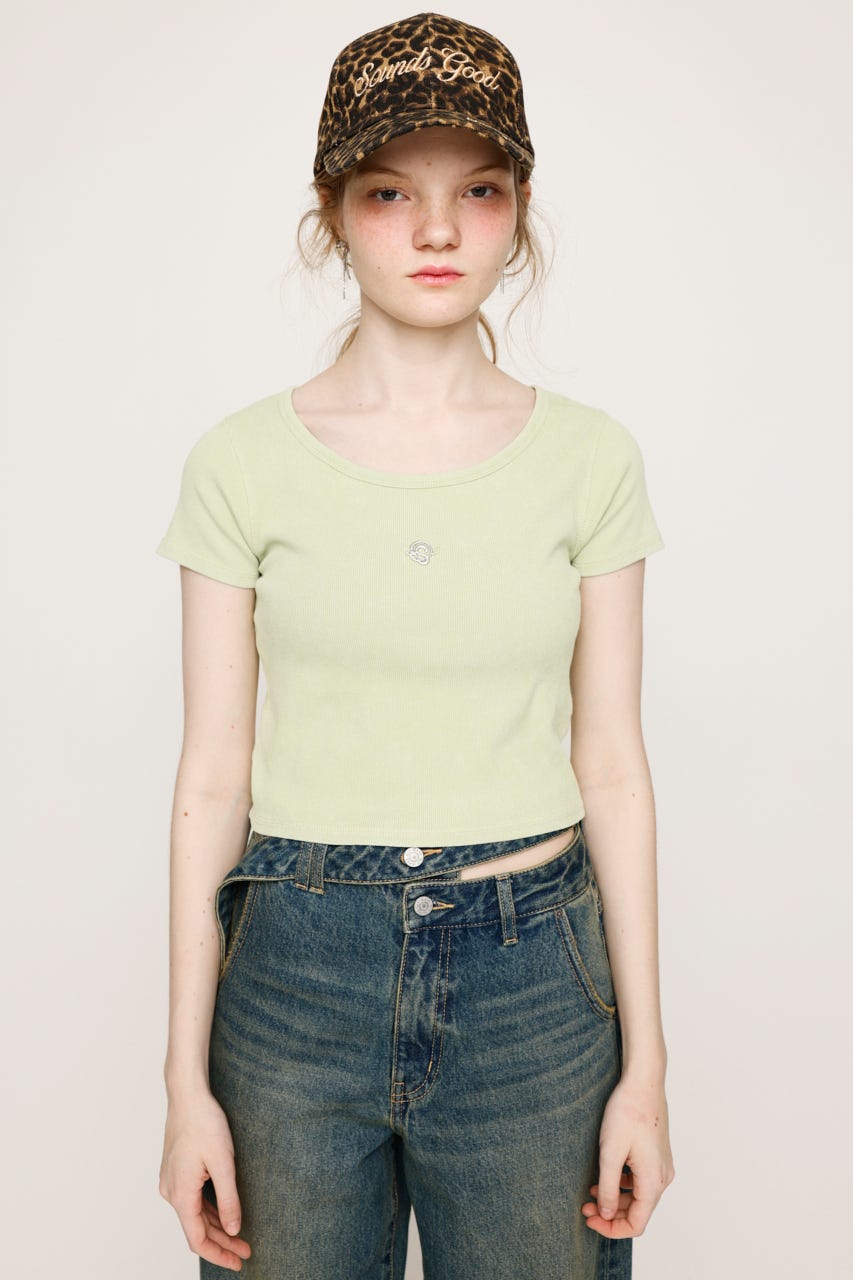 SLY | AGING LOGO CUT トップス (Tシャツ・カットソー(半袖