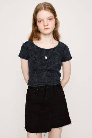 SLY | AGING LOGO CUT トップス (Tシャツ・カットソー(半袖