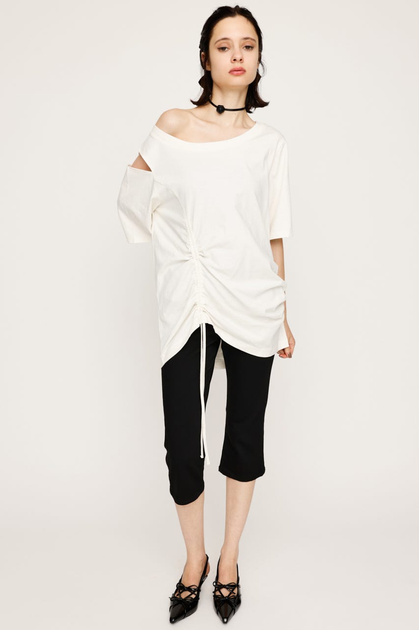 ★送料・関税込★YUSE★SHIRRING ONE SHOULDER TOP★ SLY | ONE SHOULDER SHIRRING トップス (Tシャツ・カットソー