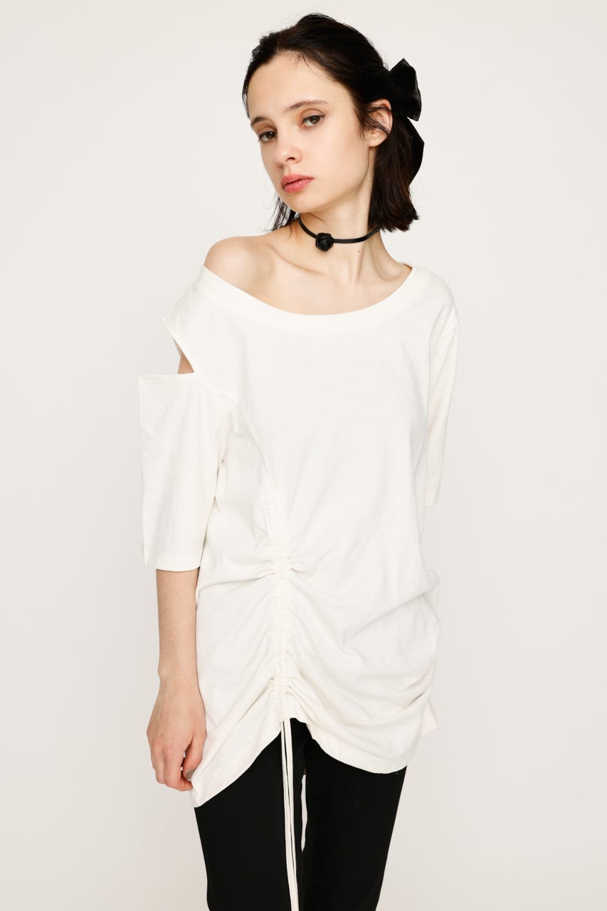 SLY | ONE SHOULDER SHIRRING トップス (Tシャツ・カットソー
