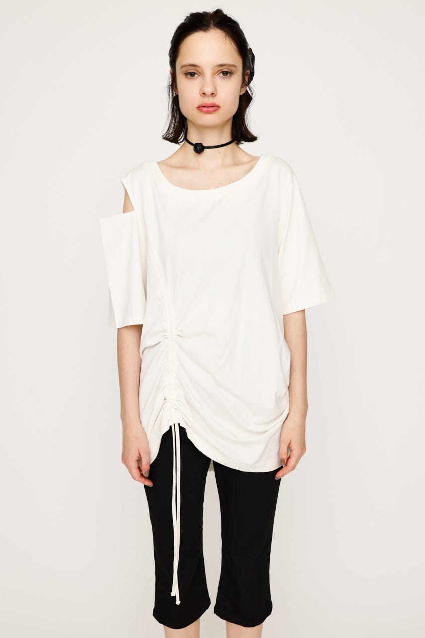 ★送料・関税込★YUSE★SHIRRING ONE SHOULDER TOP★ SLY | ONE SHOULDER SHIRRING トップス (Tシャツ・カットソー