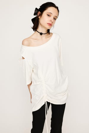 SLY | ONE SHOULDER SHIRRING トップス (Tシャツ・カットソー