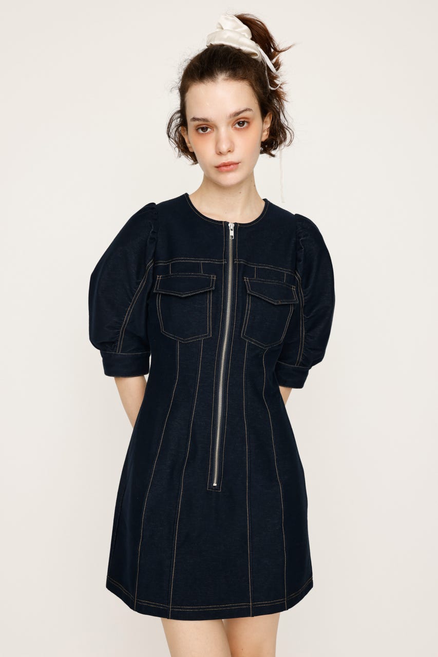 SLY | BICOLOR STITCH ショートワンピース (ワンピース(ミニ