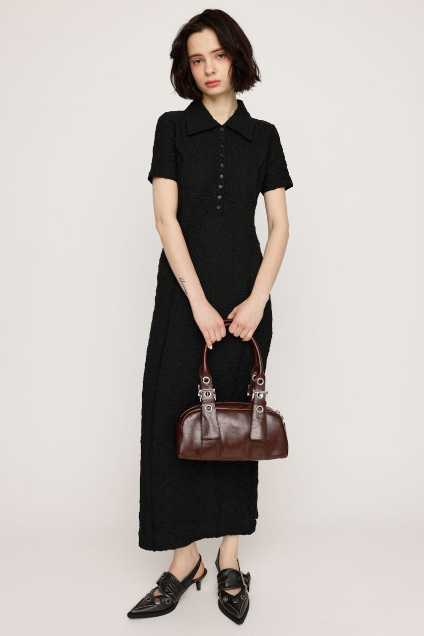 BACK OPEN CUT JQ ロングワンピース BLK FREE