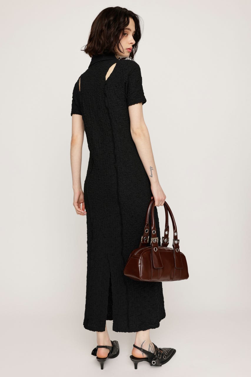 BACK OPEN CUT JQ ロングワンピース BLK FREE