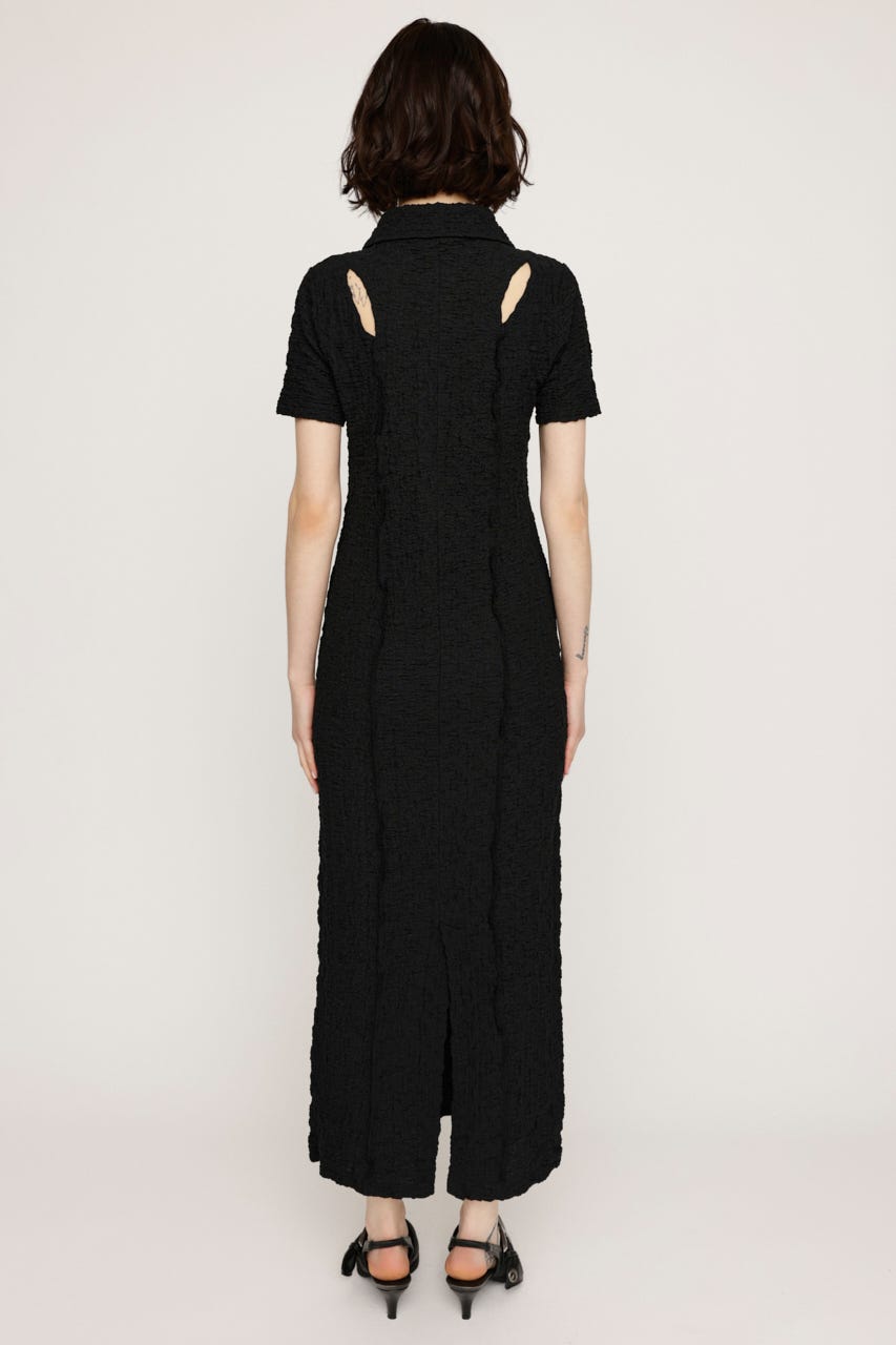 BACK OPEN CUT JQ ロングワンピース BLK FREE