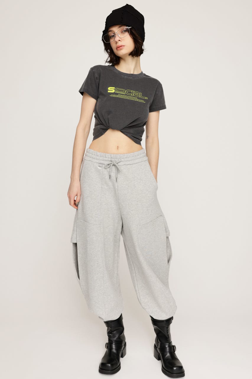 CREWNECK PRINT Tシャツ L/BLK FREE