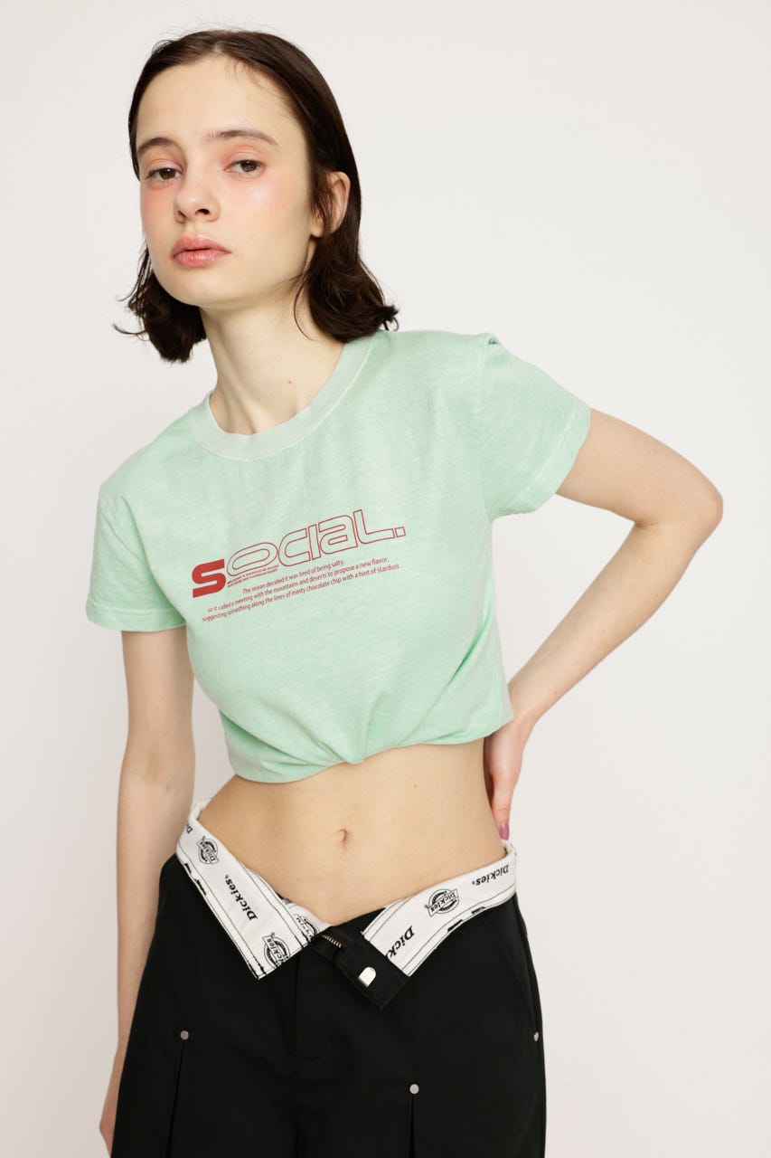 CREWNECK PRINT Tシャツ MINT FREE