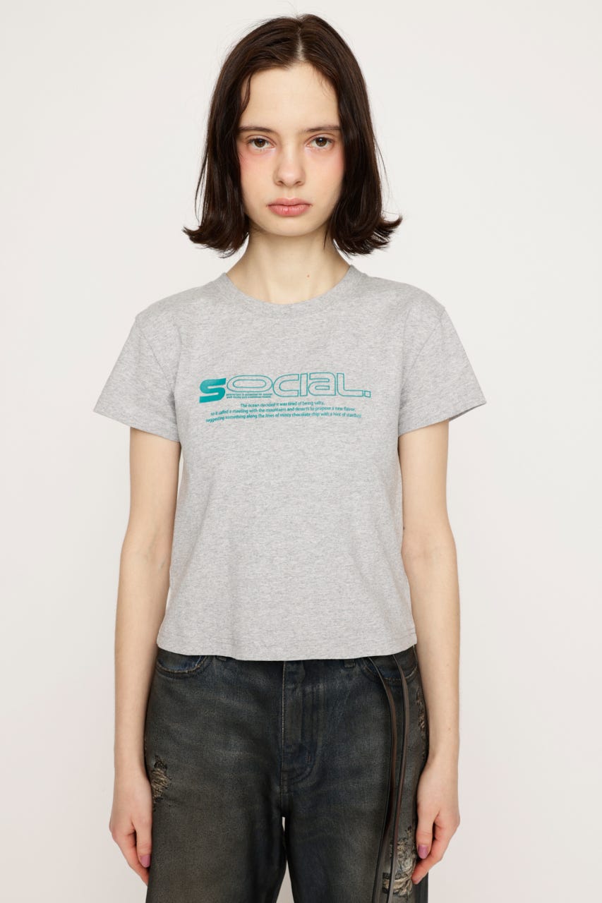 CREWNECK PRINT Tシャツ T.GRY FREE
