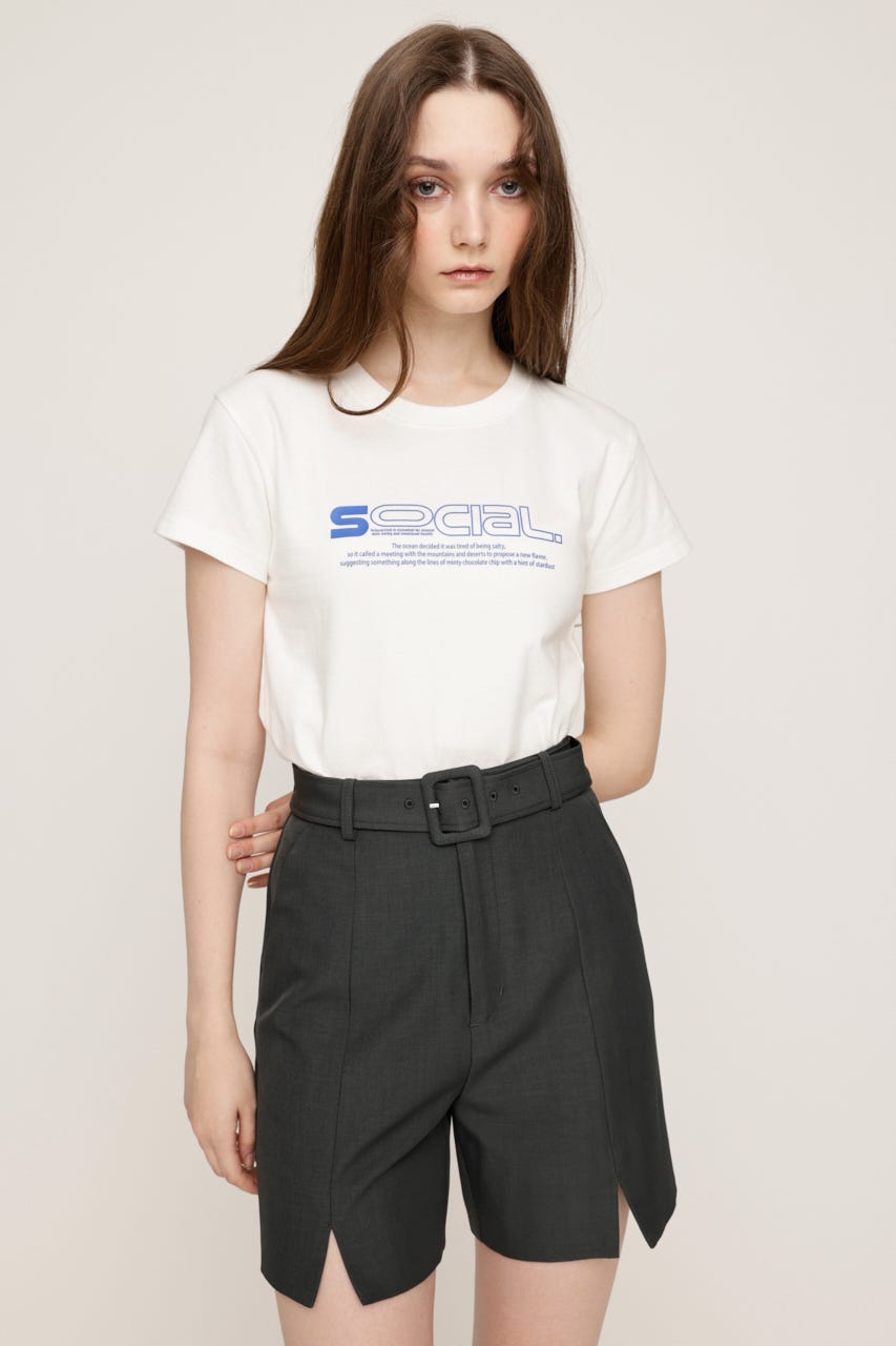 CREWNECK PRINT Tシャツ WHT FREE