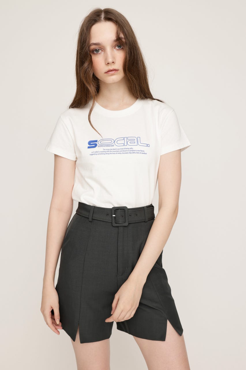 CREWNECK PRINT Tシャツ WHT FREE