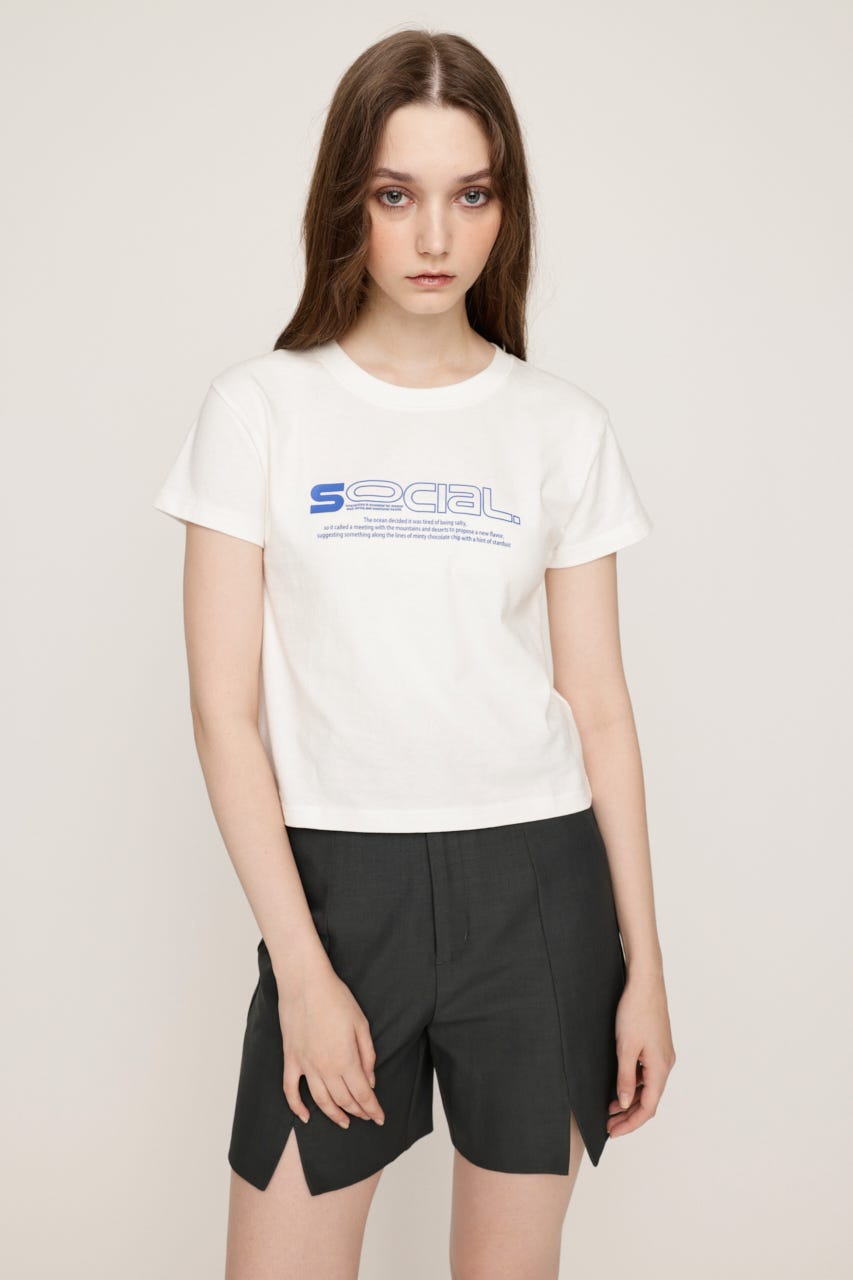 CREWNECK PRINT Tシャツ WHT FREE