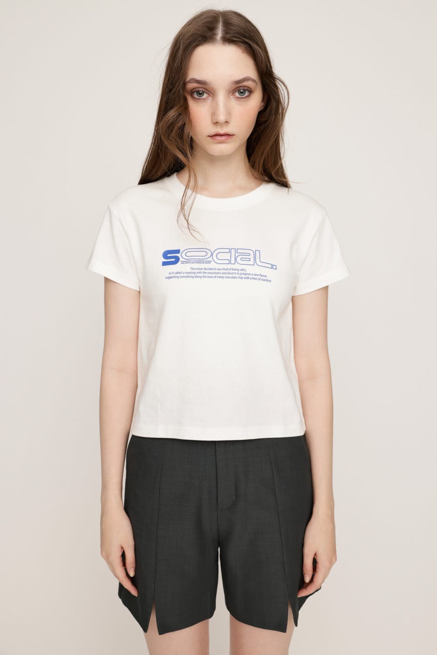 CREWNECK PRINT Tシャツ WHT FREE