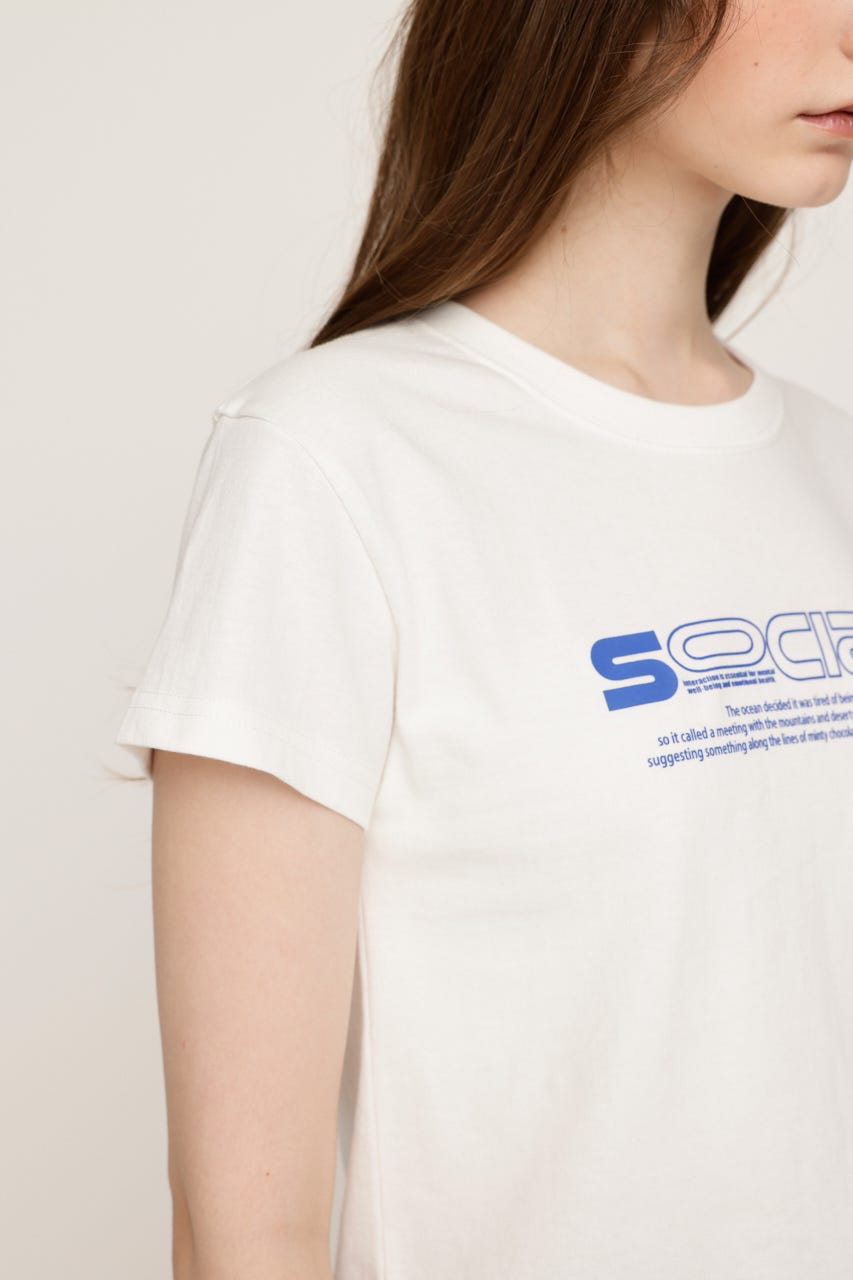 CREWNECK PRINT Tシャツ WHT FREE