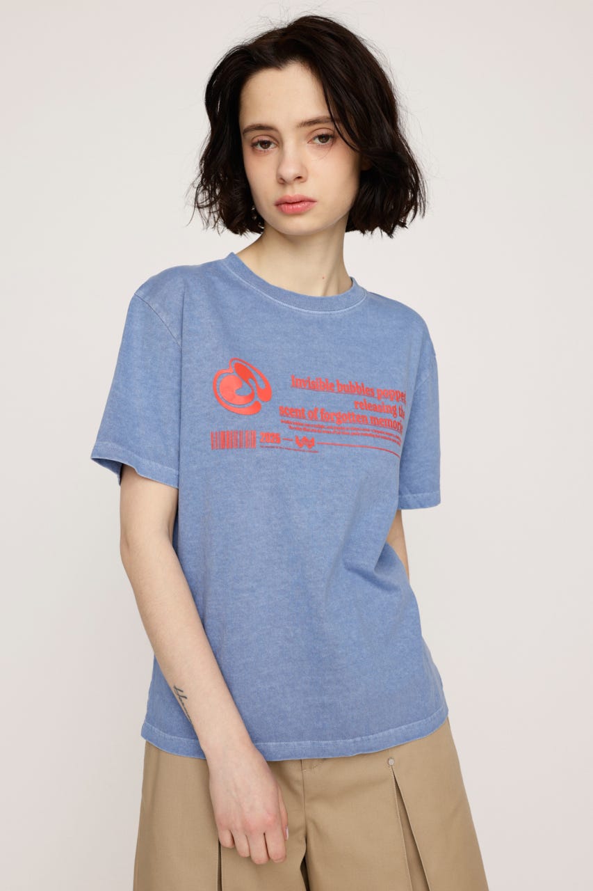 FRONT LOGO PRINT Tシャツ BLU 1