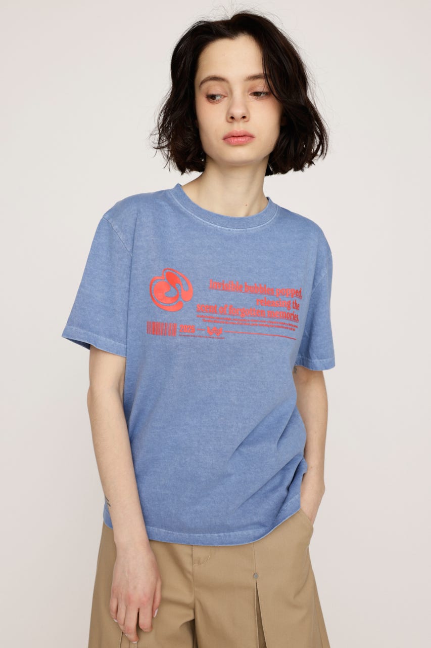 FRONT LOGO PRINT Tシャツ BLU 1