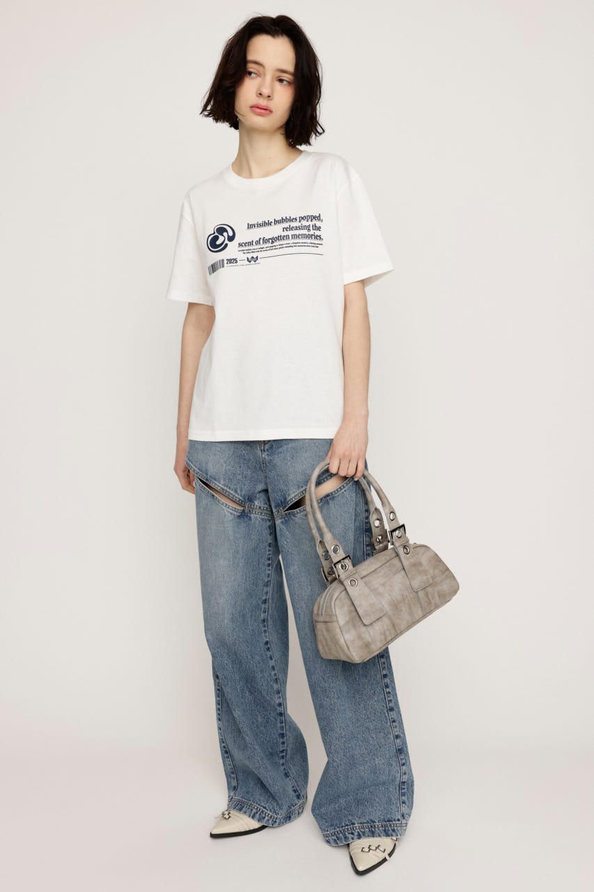 FRONT LOGO PRINT Tシャツ WHT 2