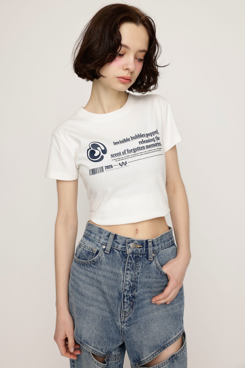 FRONT LOGO PRINT Tシャツ WHT 2