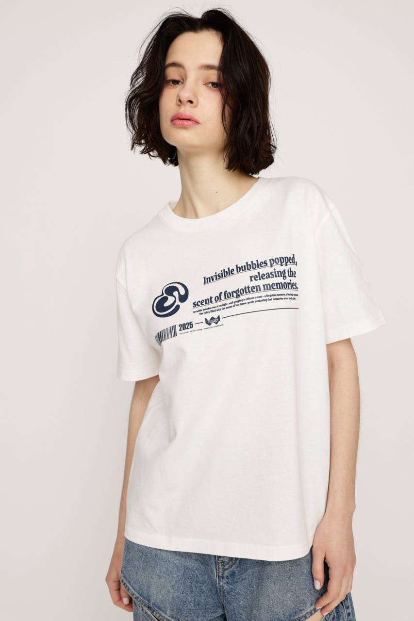 FRONT LOGO PRINT Tシャツ WHT 2