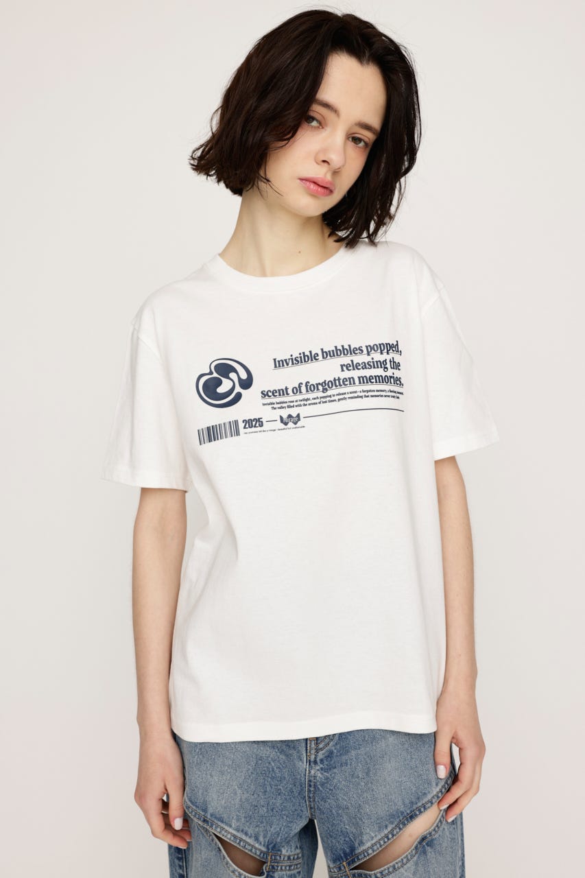 FRONT LOGO PRINT Tシャツ WHT 2