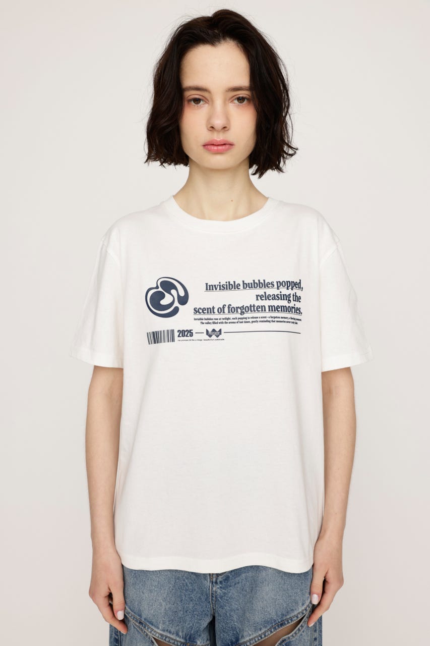 FRONT LOGO PRINT Tシャツ WHT 2