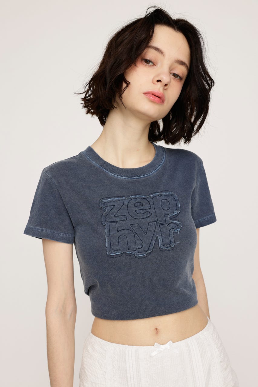 PATCH LOGO COMPACT Tシャツ BLU FREE