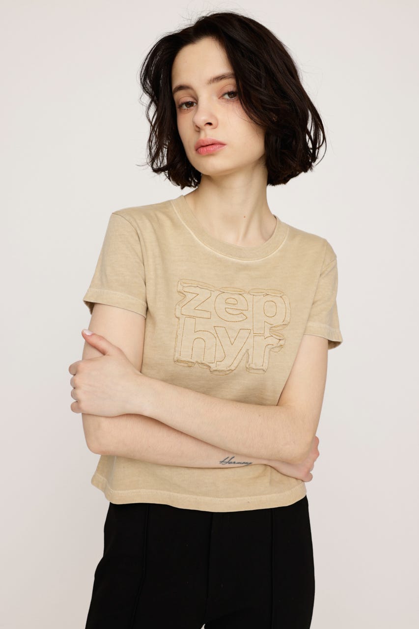 PATCH LOGO COMPACT Tシャツ L/BEG FREE