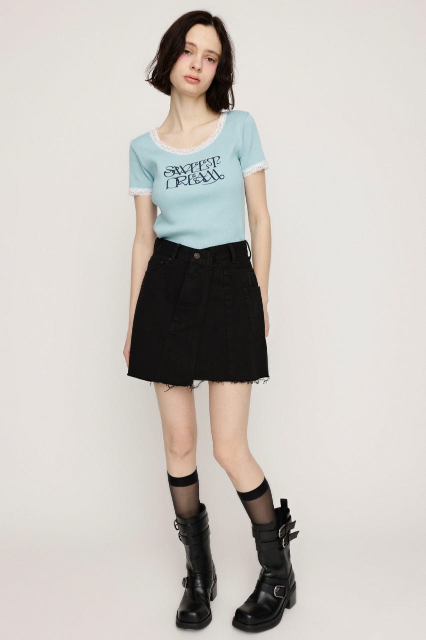SLY | FRONT LOGO RIB トップス (Tシャツ・カットソー(半袖