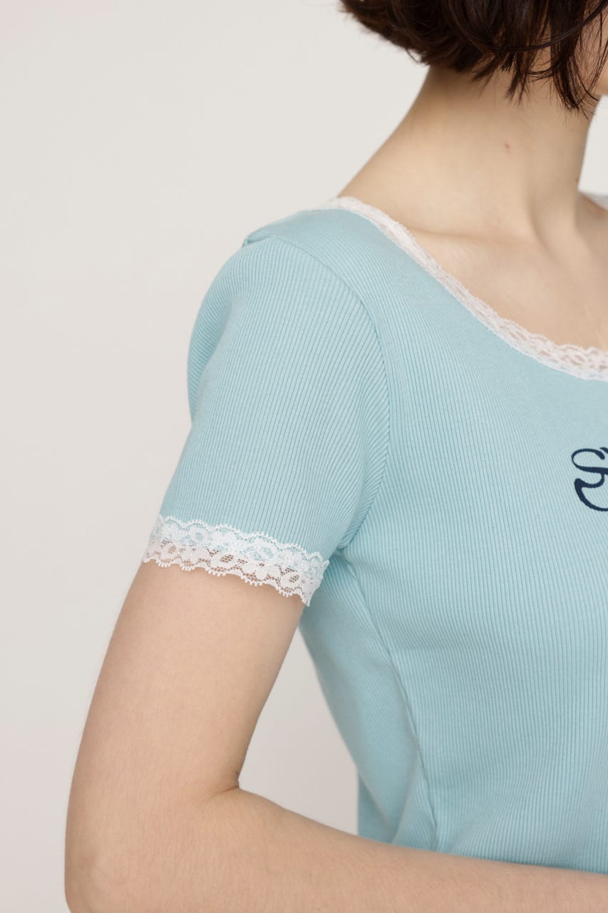 SLY | FRONT LOGO RIB トップス (Tシャツ・カットソー(半袖