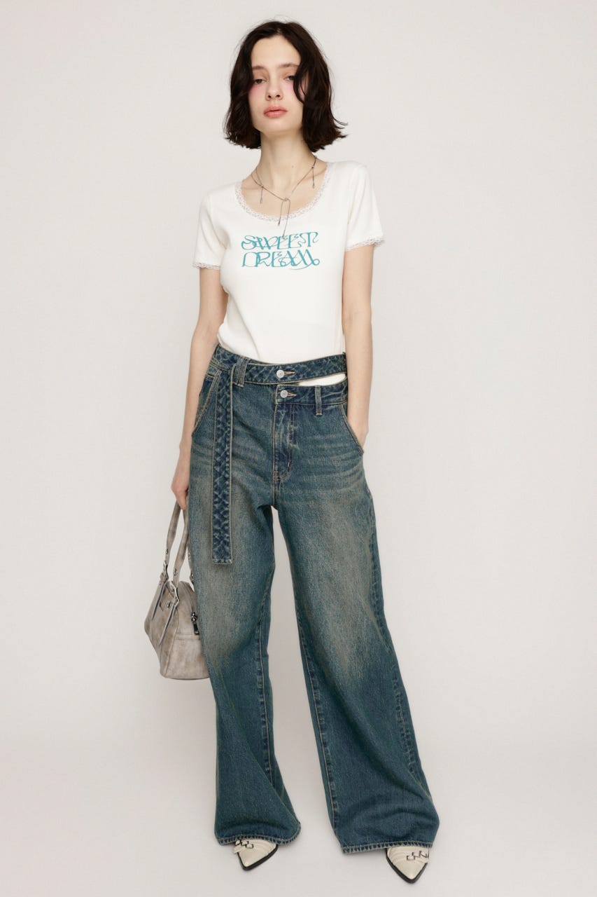 SLY | FRONT LOGO RIB トップス (Tシャツ・カットソー(半袖