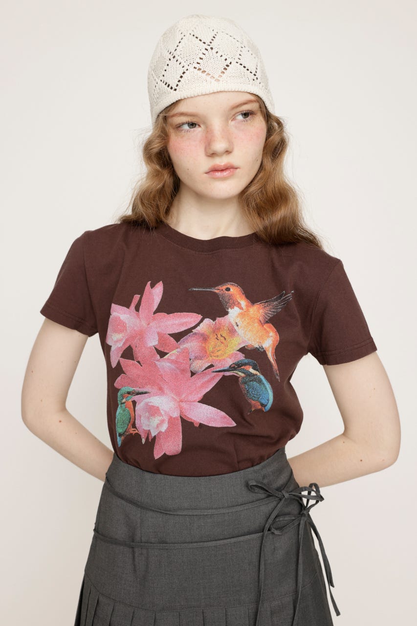 【LIMITED ITEM】PHOTO PRINT COMPACT Tシャツ BRN FREE