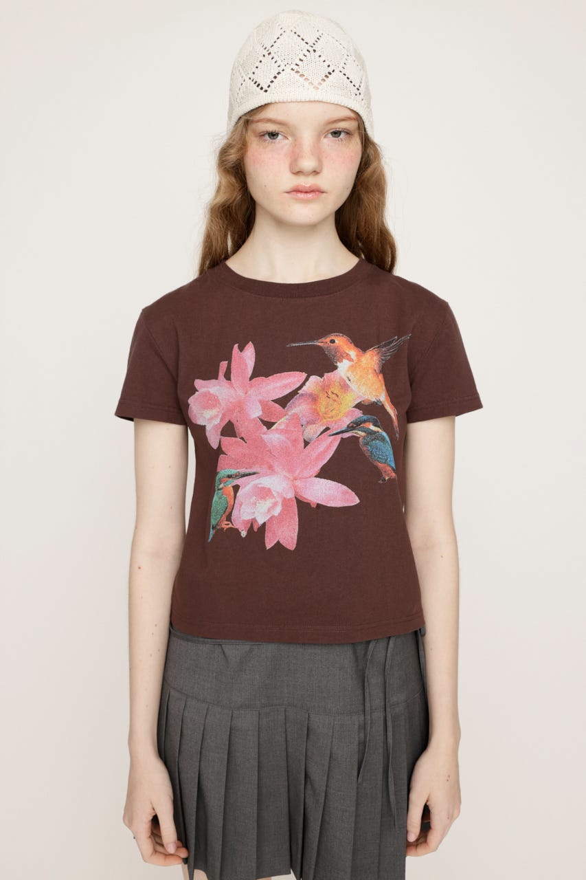 【LIMITED ITEM】PHOTO PRINT COMPACT Tシャツ BRN FREE