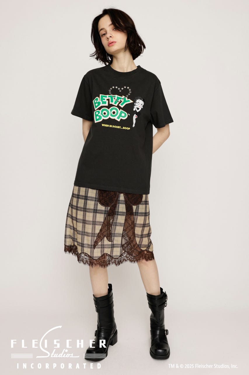 Betty Boop x SLY EYELET Tシャツ L/BLK FREE