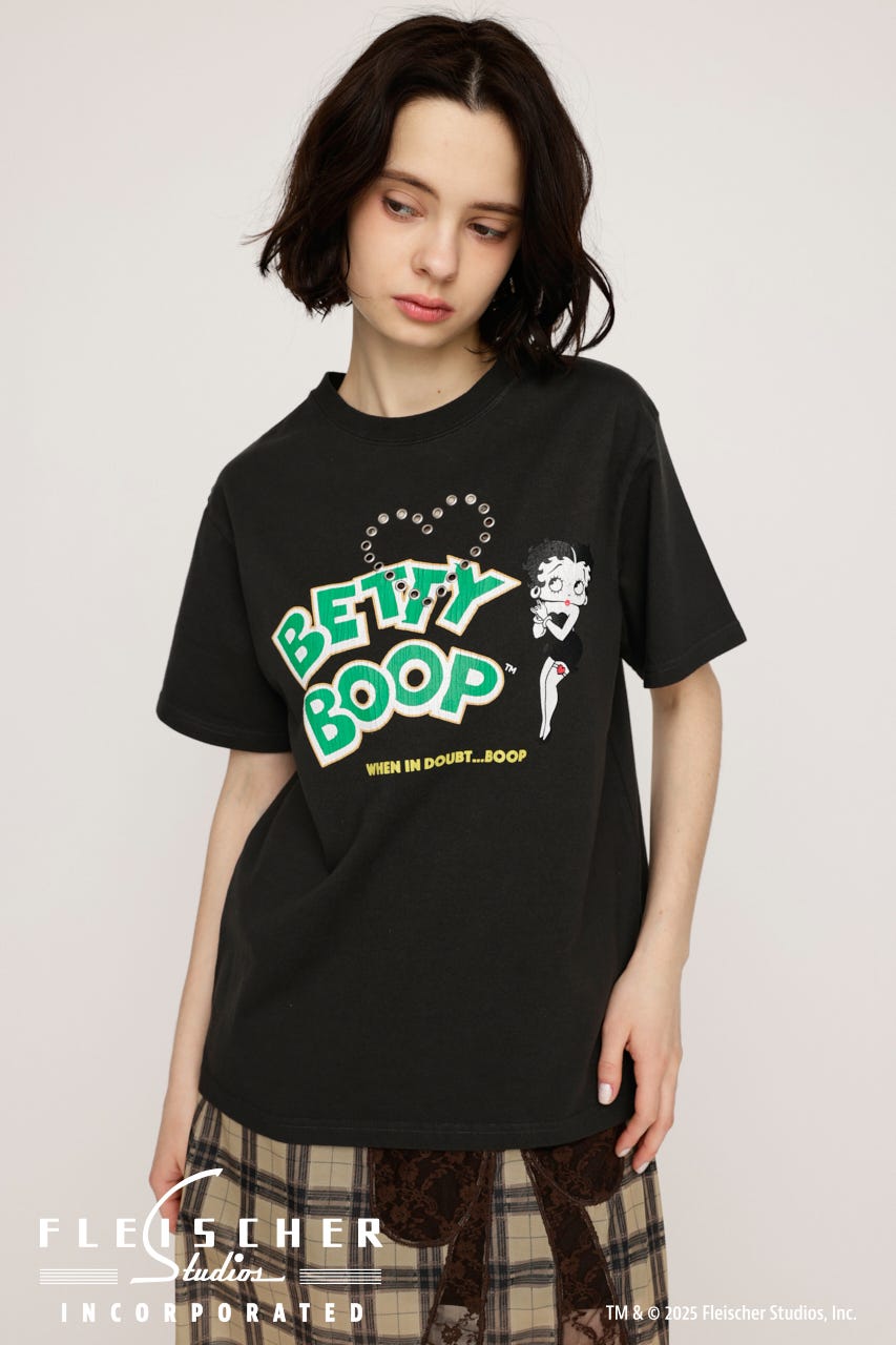 Betty Boop x SLY EYELET Tシャツ L/BLK FREE